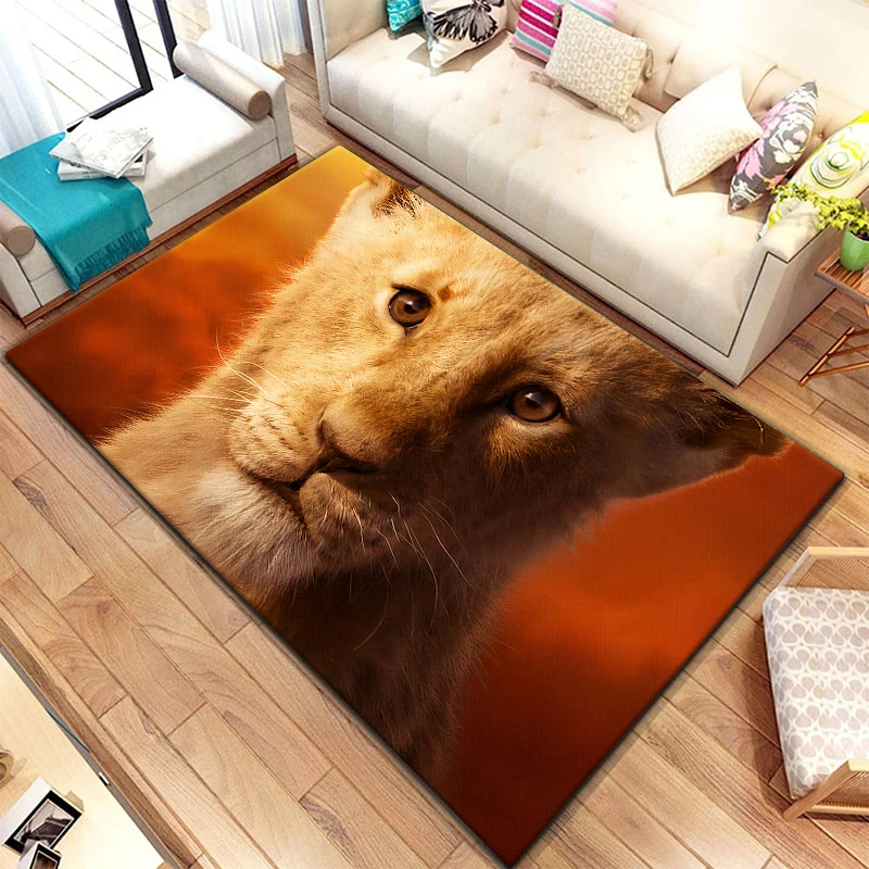 Lion King Printed Carpet Living Room Home Decoration Sofa Table Blanket Non-slip Floor Mat Leisure Floor Mat Camping