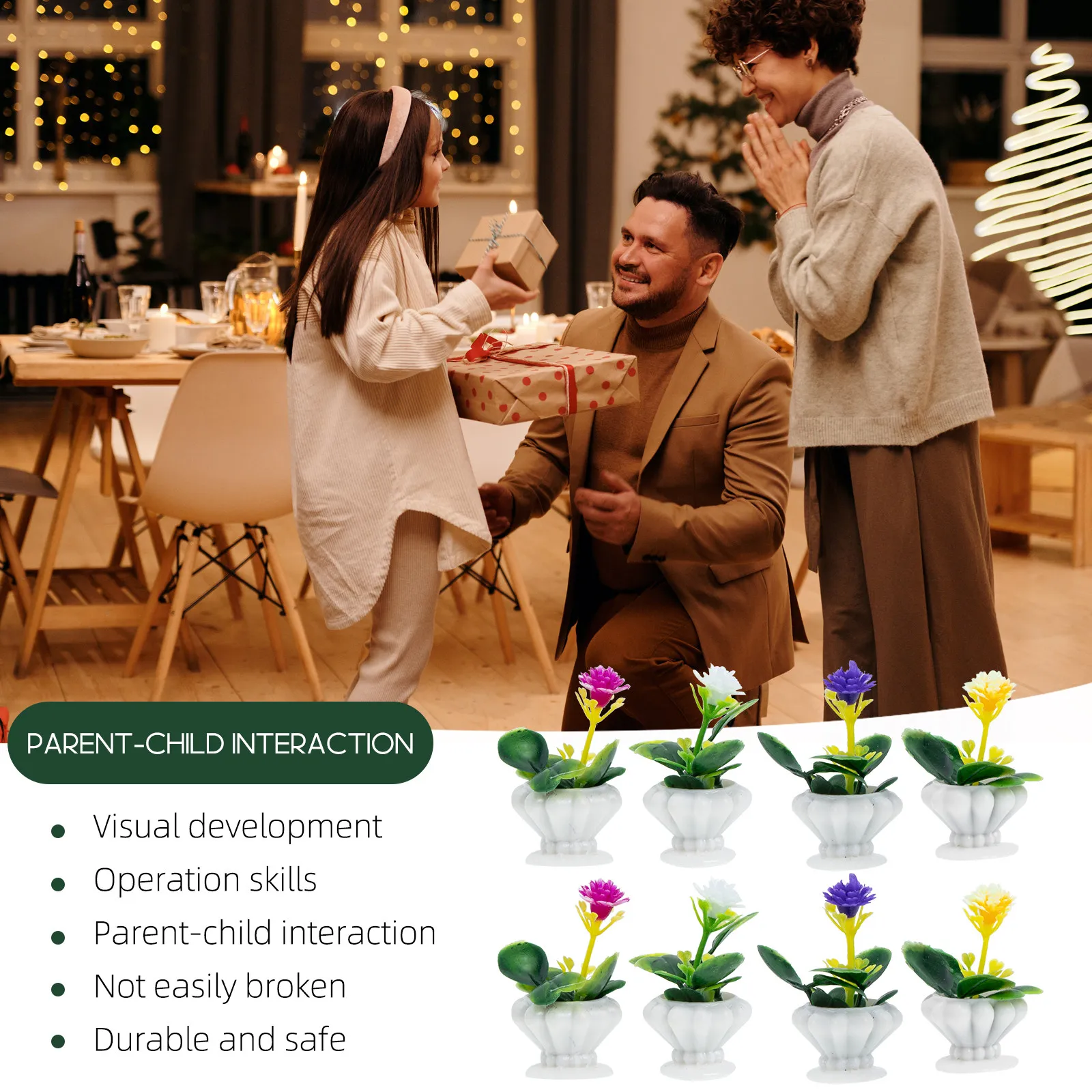 

Набор из 8 миниатюрных растений в горшках: прекрасный подарок на праздник, украшение для любителей DIY, миниатюрный декор для растений в горшках