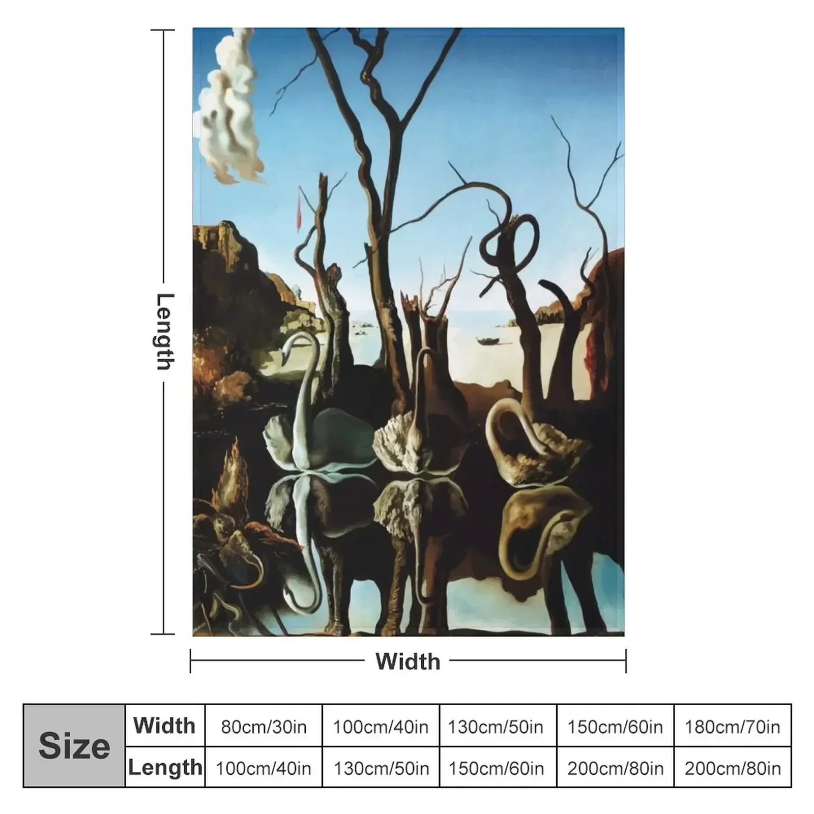 Salvador Dali | Swans Reflecting Elephants Throw Blanket Tourist Single Custom Thermal manga Decorative Throw Blankets