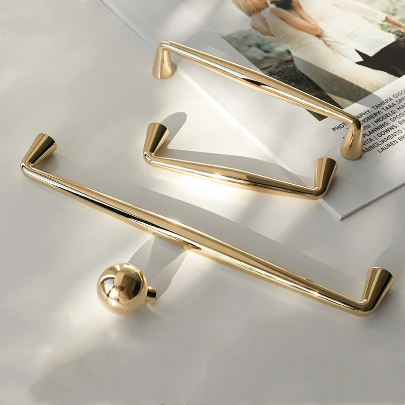 Elegant Straight Cabinet Door Handles Golden Kitchen Cupboard Wardrobe Closet Pull Handles Drawer Knob Long Bar Furniture Pulls