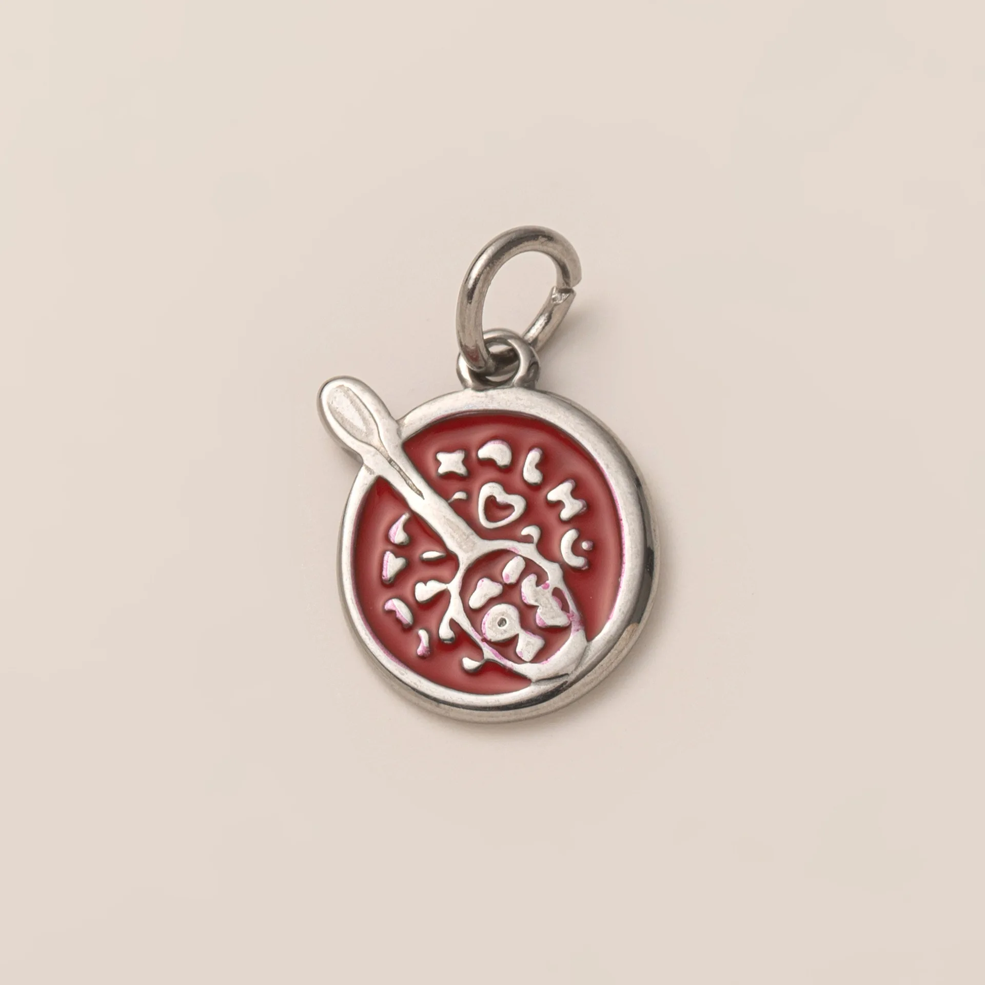 Personalized new titanium steel diy creative color pendant, coffee cup, truck food, lipstick, 18k hot-selling shoe pendant - Image 4