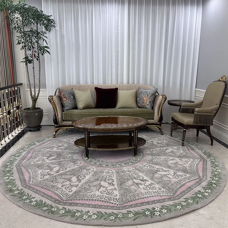Villa hotel Chinese classical living room round wool carpet, mechanism/handmade acrylic full of large area carpet