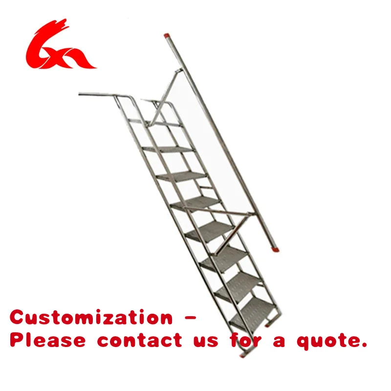

Customize.Modern Design Stainless Steel Folding Telescopic Stretchable Staircase Small Ladders