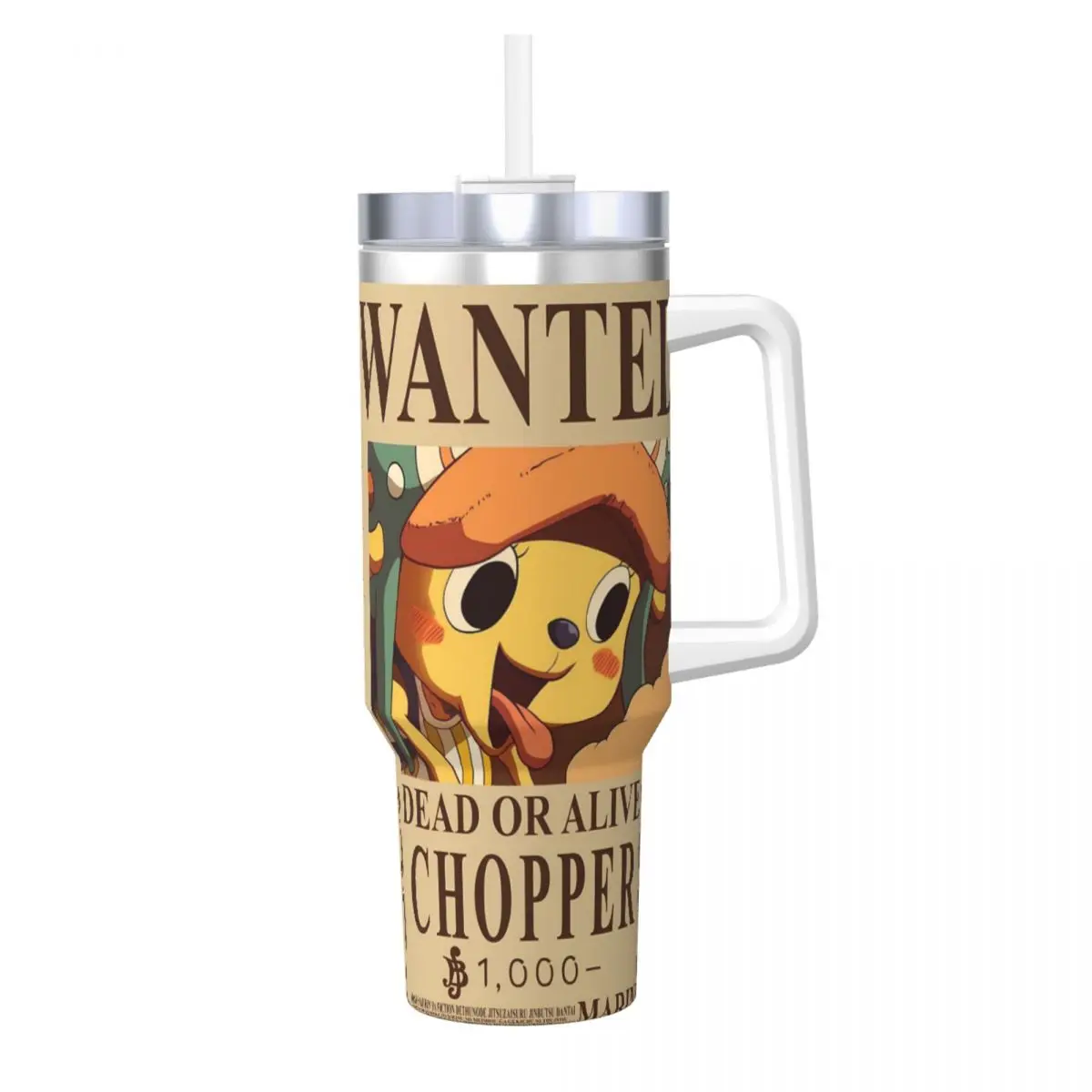 O-One Anime P-Piece Stainless Steel Tumbler Travelist Thermal Cups With Straws and Lid Large Car Mugs Cold and Hot Water Bottle