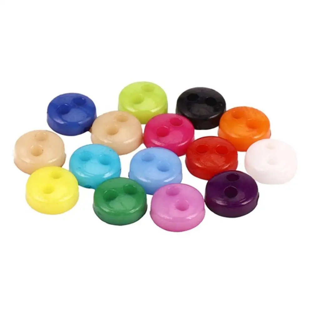 3/4/5 Mm 50 Buah/Pak Pakaian Boneka DIY Dekorasi Buku Tempel Bulat Kancing Mini Perlengkapan Jahit Aksesori BJD Kancing Boneka
