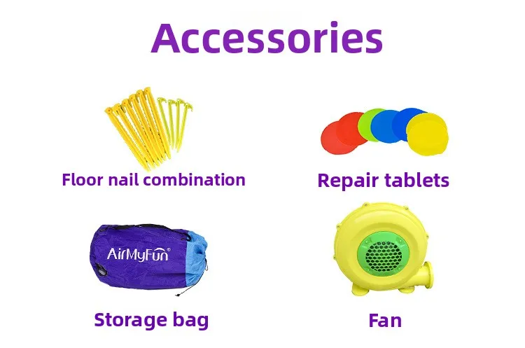 AMF |   Castello gonfiabile per bambini con casa di rimbalzo gonfiabile con scivolo, regalo per feste per bambini, castello gonfiabile per interni, include ventilatore