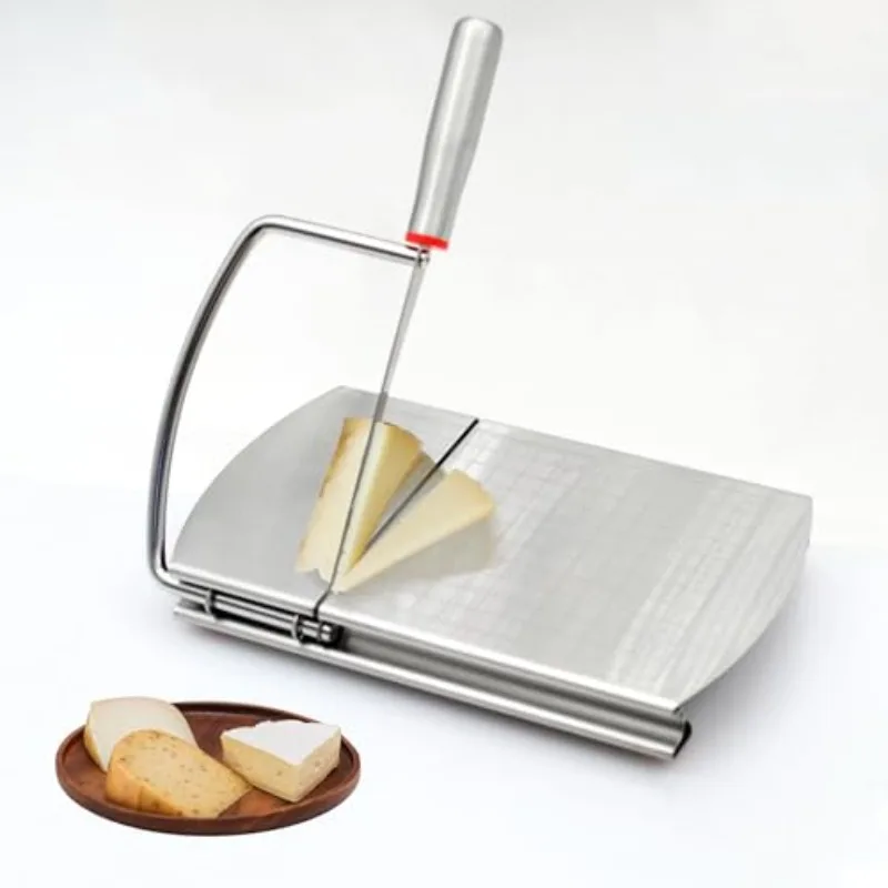 Multipurpose Cheese Slicer Stainless Steel Cheese Cutter Board with Blade  Food Butter Slicer with Accurate Size Scale