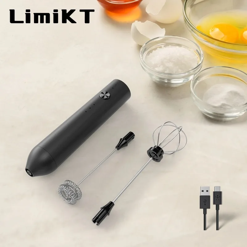 LimiKT Electric Milk Frother Electric Egg Blender Coffee Tool Baking Tool TypeC Rechargeable