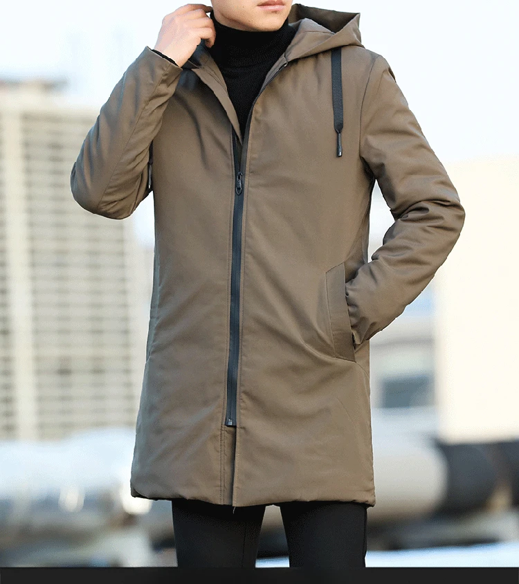 Men Casual Thicken Warm Hooded Jacket  Autumn Winter Men\'s Trench Coat Male Windbreaker Outerwear Men Jackets Man Coat