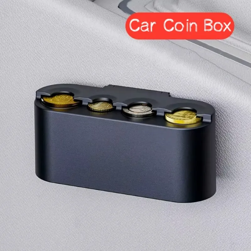 Creative Large Capacity Car Coin Clip Organiser Box Removable Four Position Coin Change Storage Money USD Euro Dispenser Safes