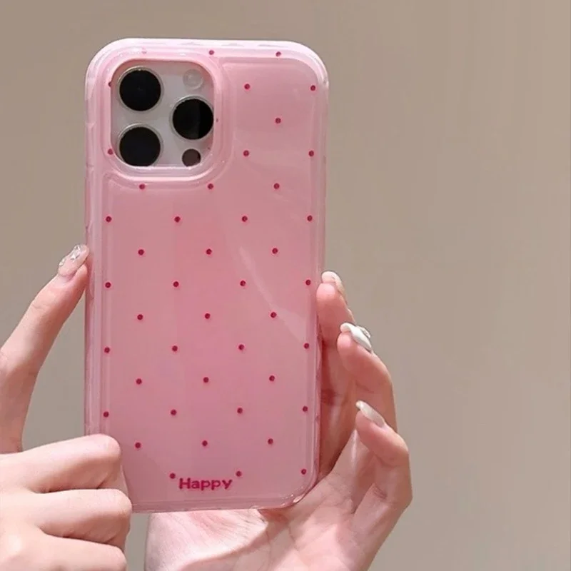 Urocze etui na telefon w kolorze makaroników w kropki INS do iPhone'a 17 Pro Max 16 15 14 13 12 Pro Max 17 Air, modne, odporne na wstrząsy. — zdjęcie produktu 4