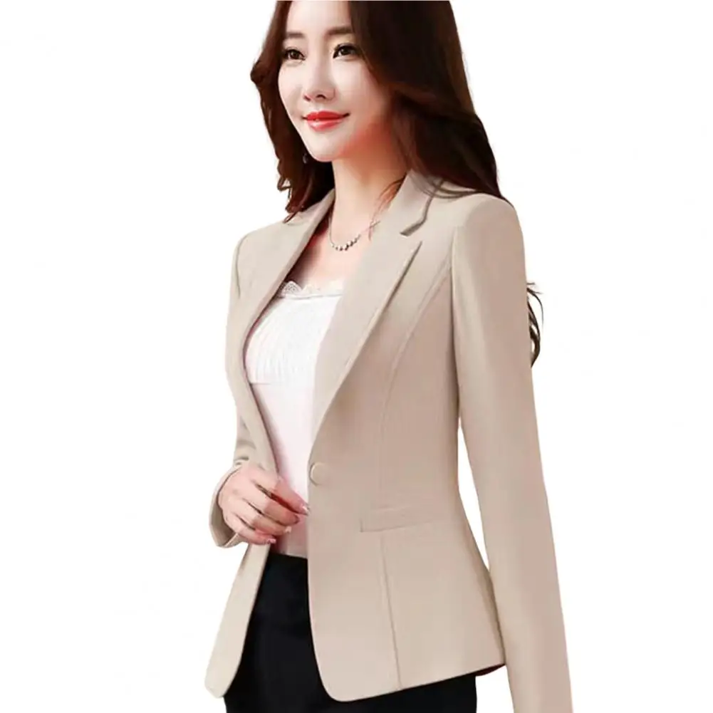 Stylish Ladies Suit Jacket Spring Autumn Female Suit Coat Solid Color Korean Turndown Collar Blazer  Streetwear