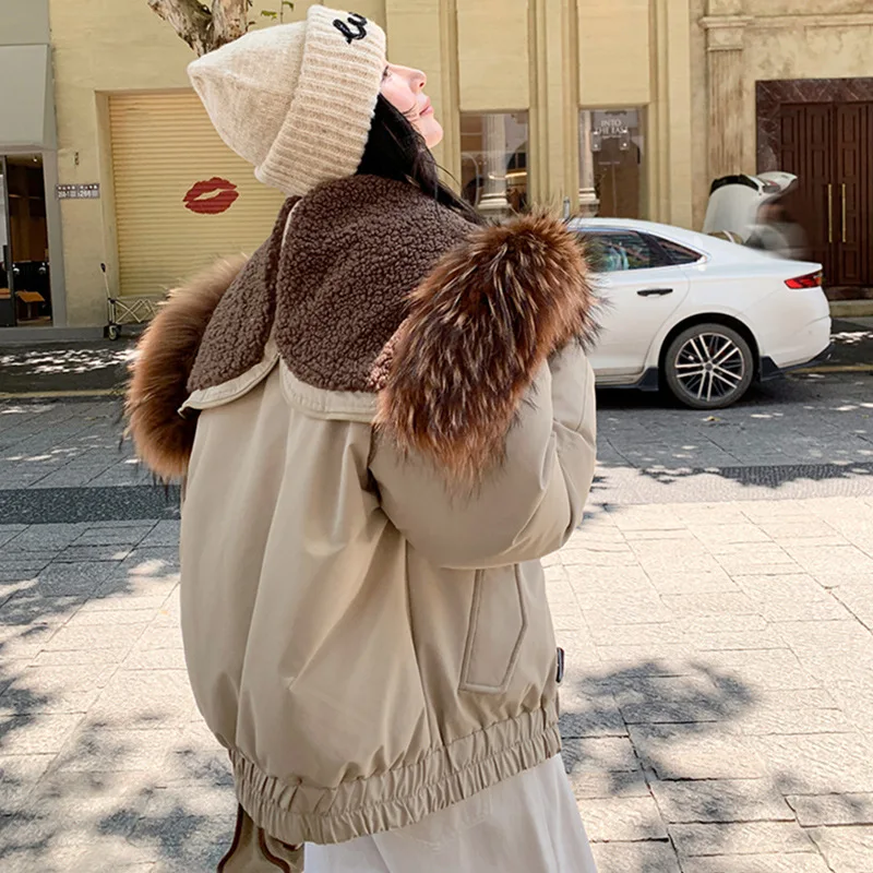 Women's Autumn Winter Top Coat Cotton Coat Hooded Fur Collar Thickened Warm Retro Simple Comfortable Casual Soft Niche Versatile