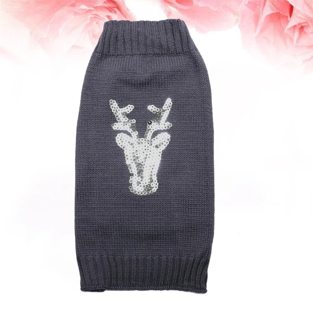 

Pet Dog Christmas Sweater Size M Elk Pattern Warm Adorable Puppy Costume Winter Clothes for Special Occasions Dog Clothes