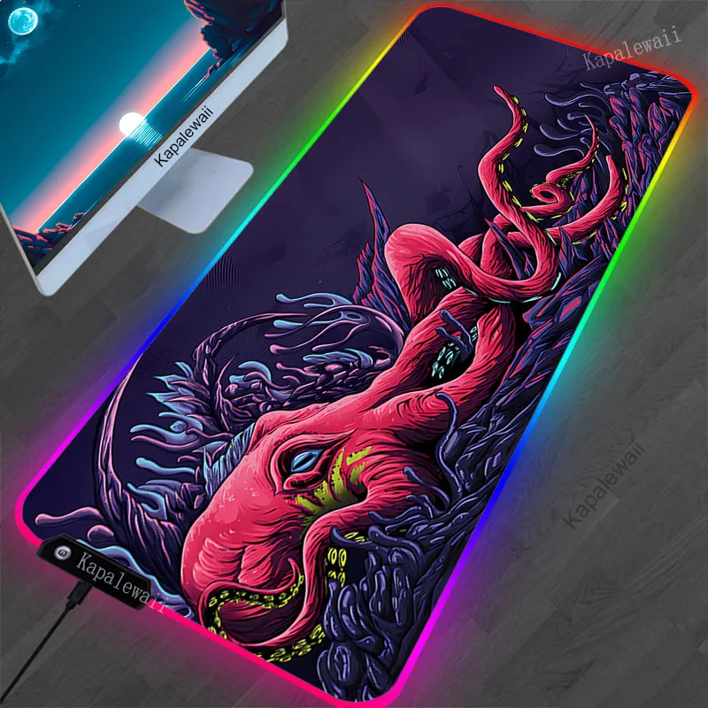 

Colorful Luminous LED Light Mouse Pad Chinese Dragon RGB Mousepad Gaming Accessories For PC Gamer 900x400 Large Oni Desk Mat XXL