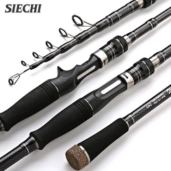 SIECHI 초경량 스피닝 캐스팅 탄소 섬유 루어 낚싯대, 텔레스코픽 낚싯대, 1.8-3.6m 낚시 태클
