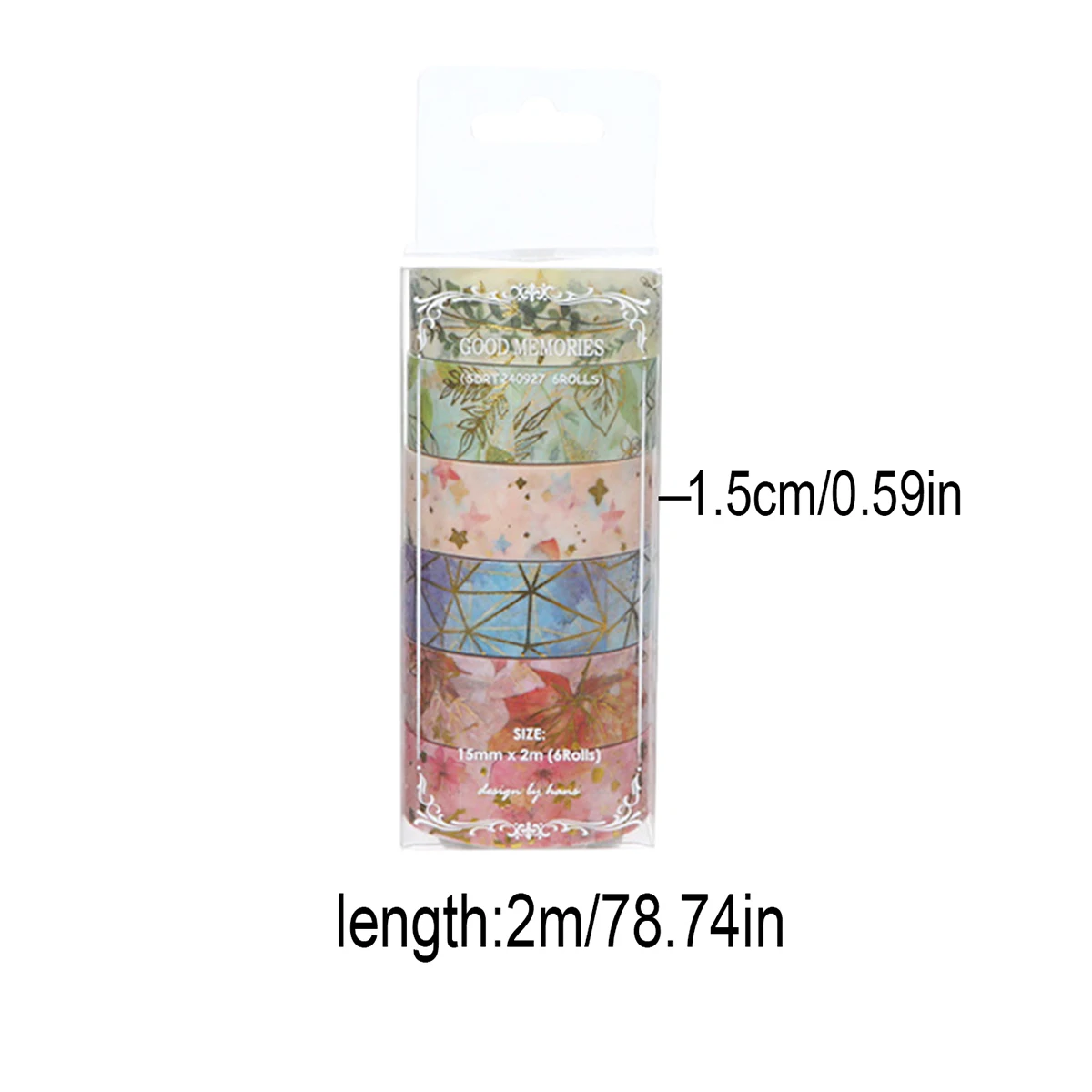 花柄の植物の和紙テープが6ロール/箱入りで、DIYノートのコラージュ装飾に適しており、友人へのギフトにもなります。