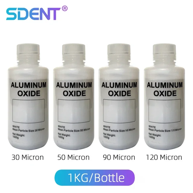 Dental Aluminum Oxide Powder, Aluminum Sandblasting Powder, 50 Microns, 30 Microns, 90 Microns, 120 Microns, 1000g per Bottle