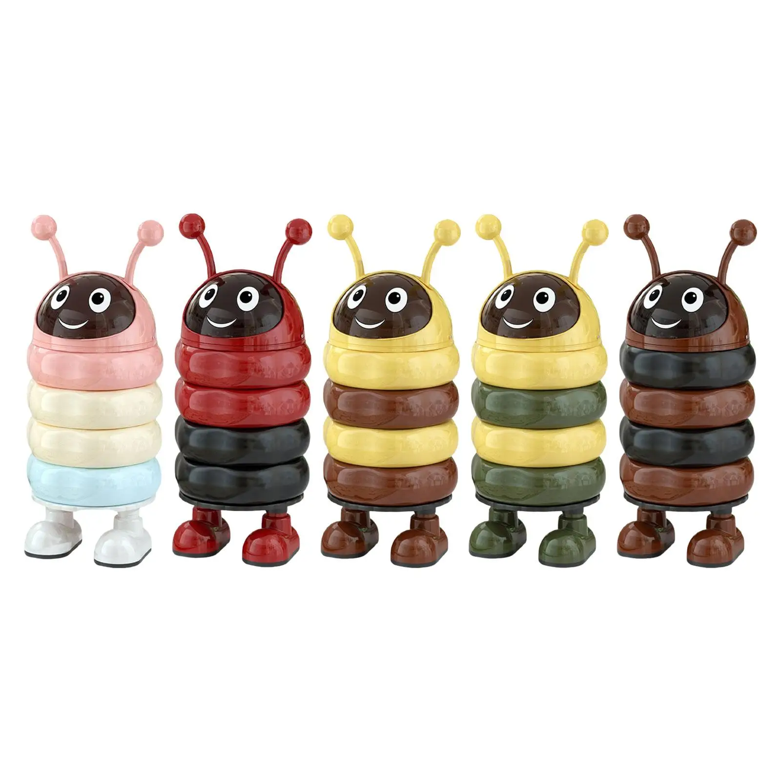 Caterpillar Shape Trash Can Cute with Lid Garbage Can Decorative Rubbish Bin for Study Room Office Home Kitchen Decoration