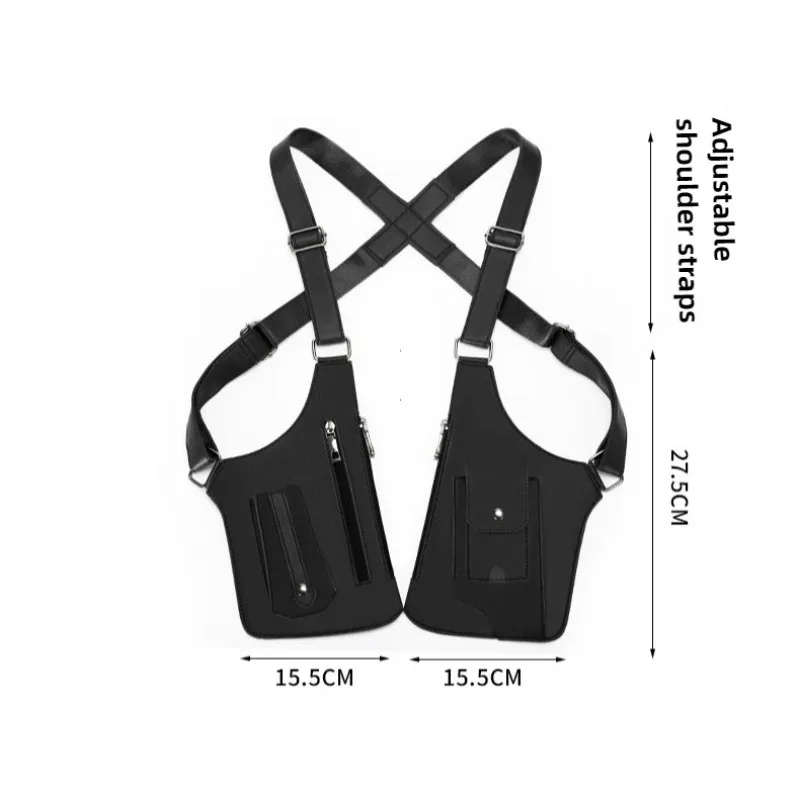 Borsa a tracolla tattica da pesca tattica antifurto per esterni multitasche con doppia tracolla di lusso Borse a tracolla da uomo in PU impermeabili