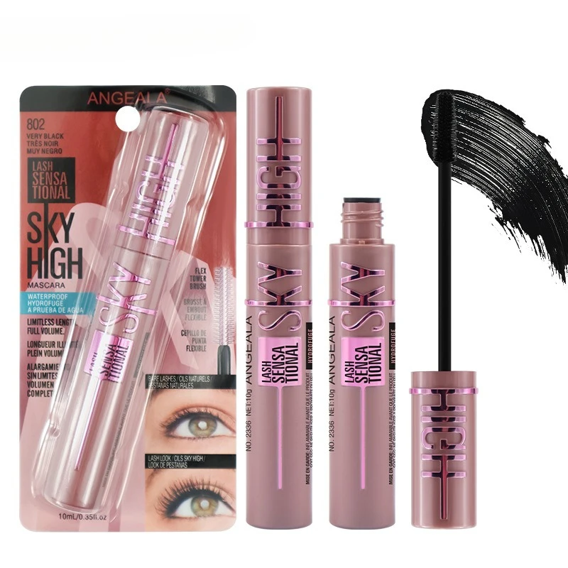 Mascara imperméable, volumisant, allongeant, bouclé, résistant aux taches, tenue toute la journée, sans flocons, pour un aspect naturel et dramatique des cils