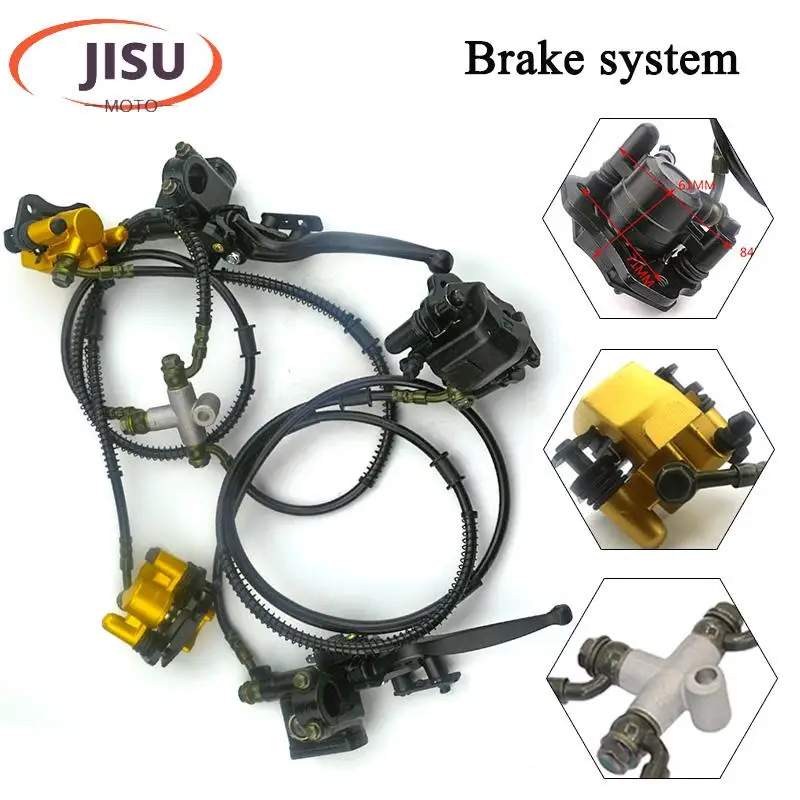 Front Twin Disc Brake master cylinder hydraulic Caliper System For DIY 50cc-125cc ATV Buggy Karting Quad Bike Accessories