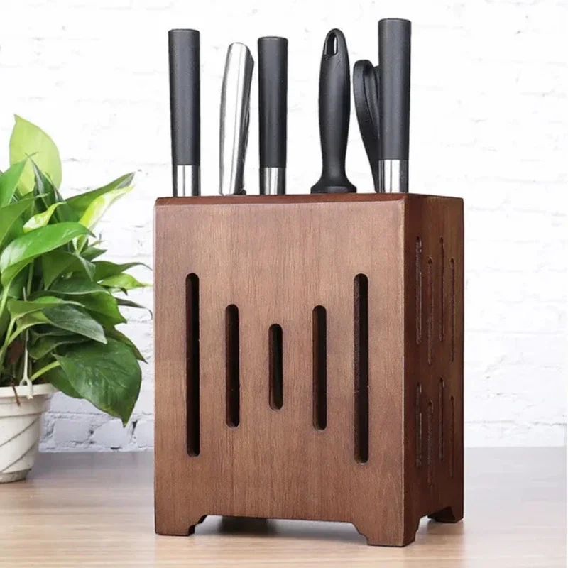 Solid Wood Kitchen Holder, Multifunctional Countertop Organizer, Wall Mounted Dual-Purpose Knife and Vegetable Storage