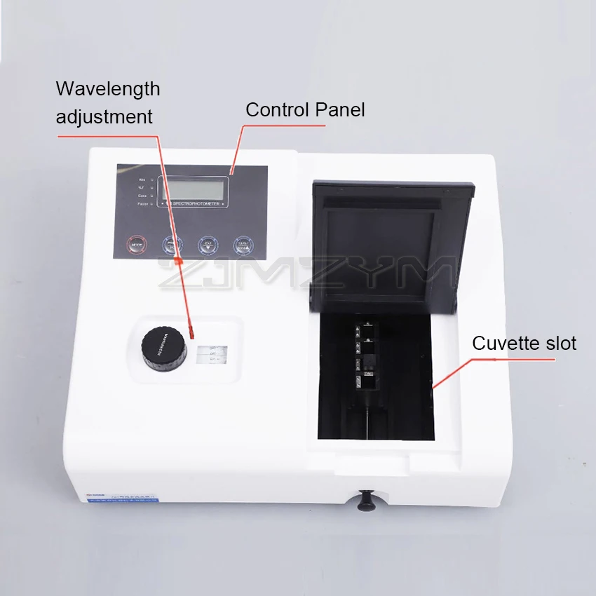 VIS-722 Spectrophotometer UV Visible Spectrometer Laboratory Spectrophotometer Wavelength 320-1020 nm Bandwidth: 5nm Photometer