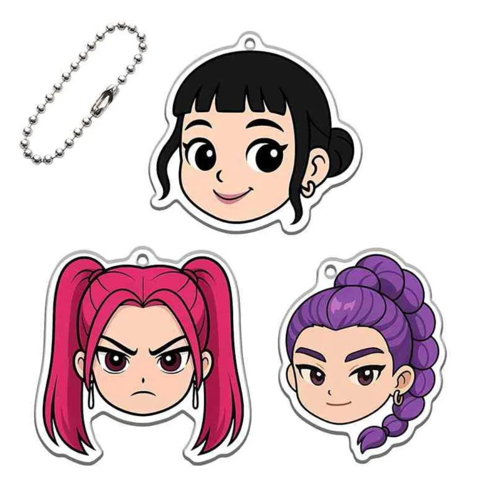 

Kpop Demon Hunters Acrylic Keychain Huntrix Saja Boys Keychains for Accessories Jewelry Rumi Zoey Jinu Mira Backpack Pendant