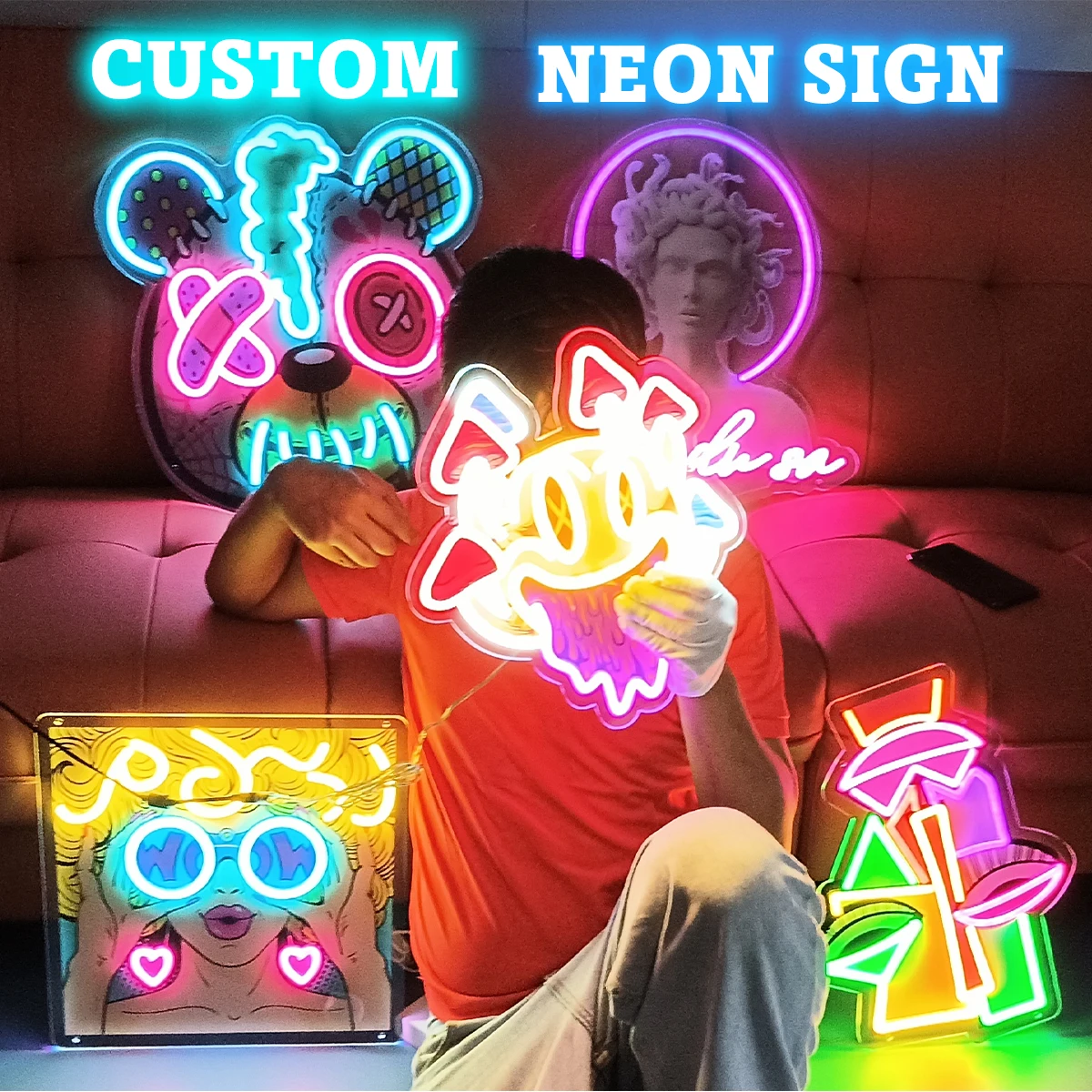 A variety of custom neon party bar and night club room decoration custom neon lighting atmosphere to create atmosphere