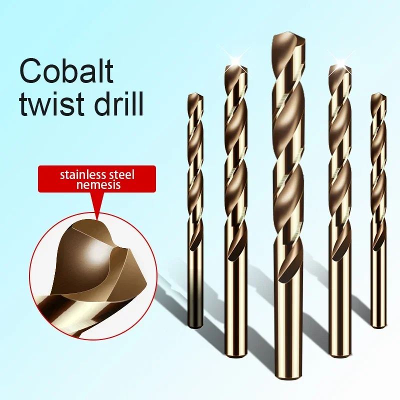 Brocas de cobalto de 1mm-13mm para trabalho em madeira de metal m35 hss co haste reta de aço 1-13mm broca de torção metalurgia