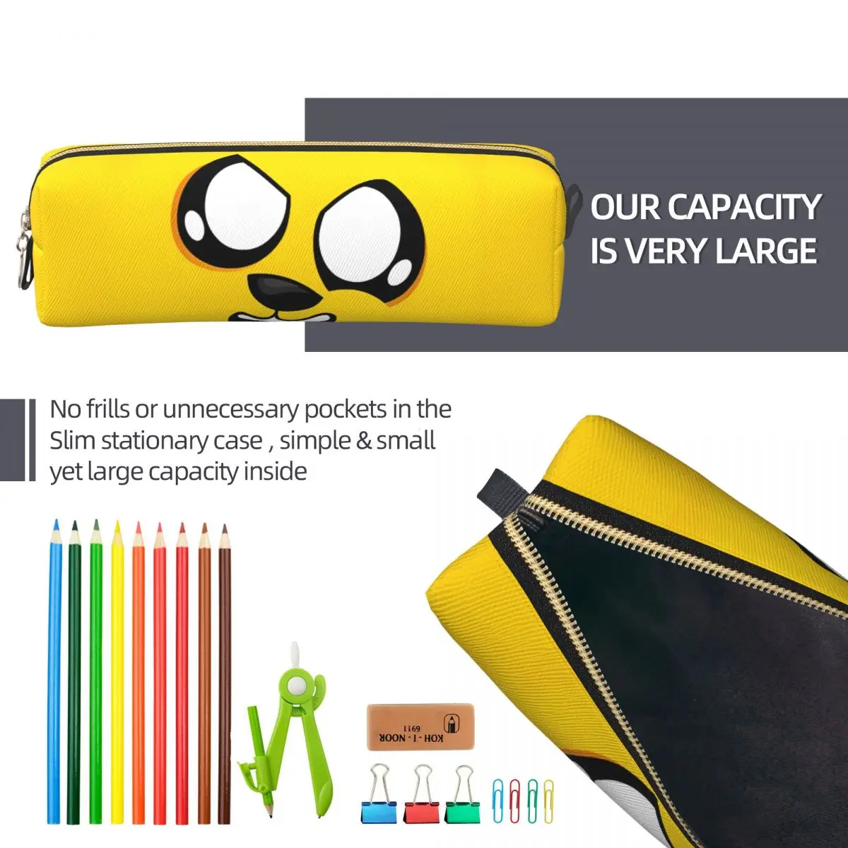 Mikecracks-estuches para lápices con dibujos de cara, juego creativo, bolsas para lápices para estudiantes, almacenamiento grande, estuches escolares con cremallera