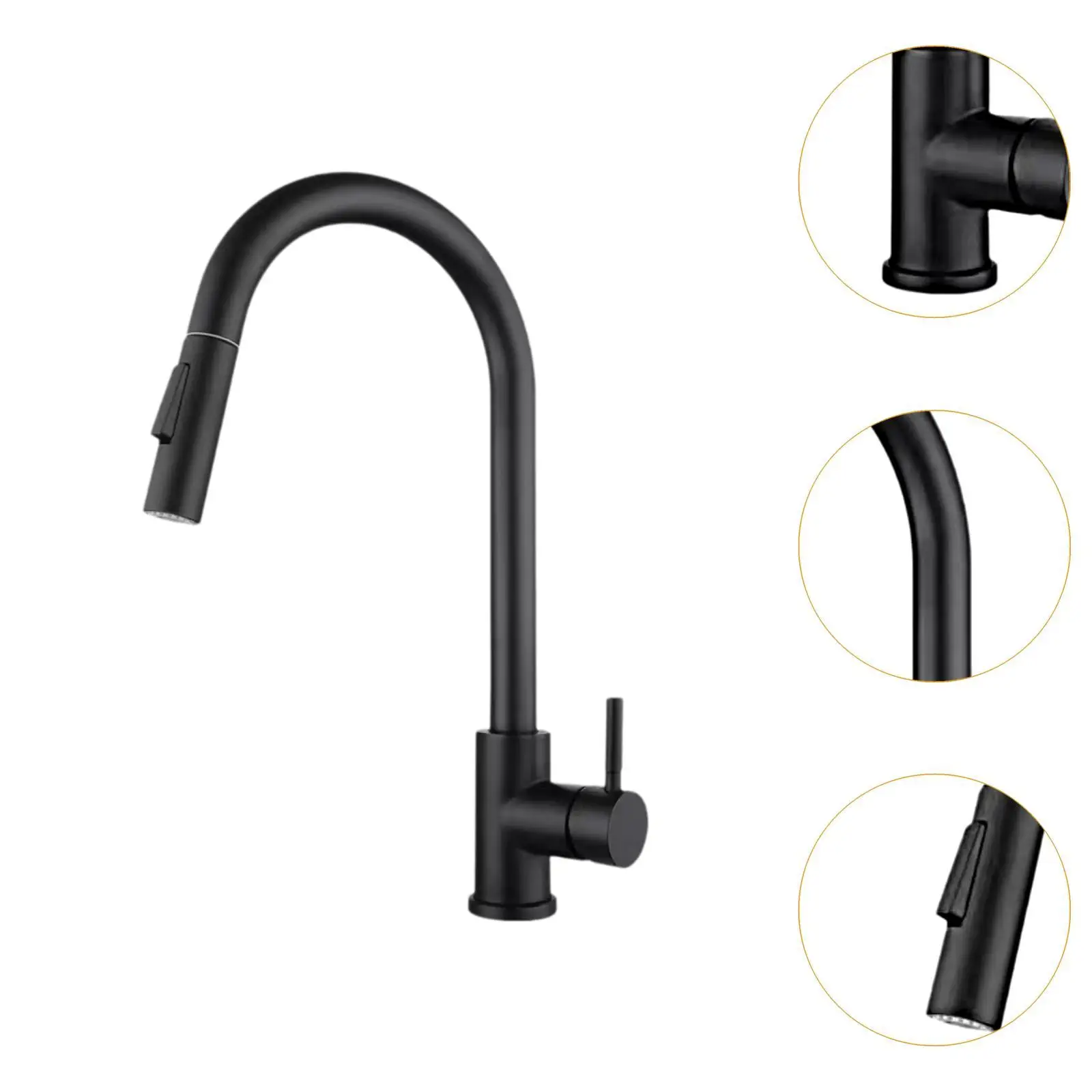 Pull Out Kitchen Sink Faucet Waterfall Kitchen Mixer Faucet for Hotel Bar RV