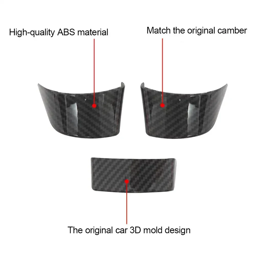 ABS Carbon Fiber Automobile Car Steering Wheel Decorative Patch Cover Stickerfor VW Golf 5 MK5 Passat B6 Jetta Tiguan 2007-2011