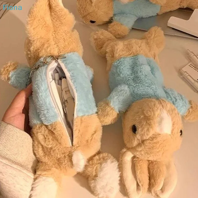 ☭Cute Plush Rabbit Pencil Case Kawaii Doll Back To School Storage Bag Pen Bag Stationery Student Stationery School Supplies