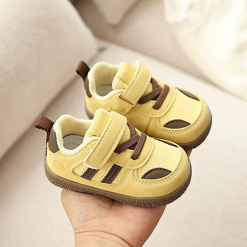 

Baby First Walking Shoes for Toddler Boys Girls Spring Autumn Breathable Leather Upper Soft Sole Non Slip Sneaker Skate Shoes