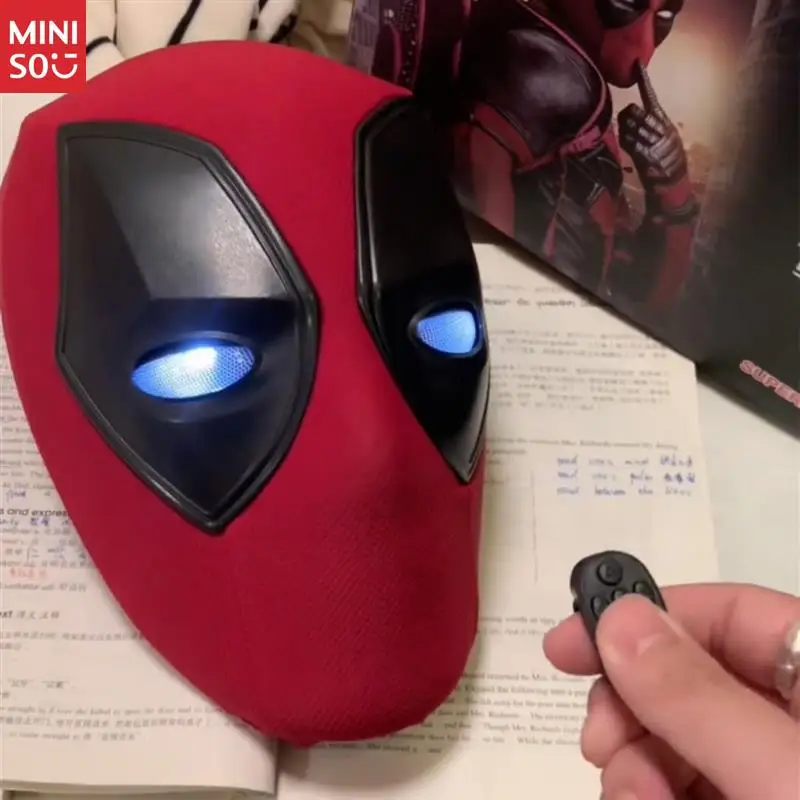 

Miniso Deadpool & Spider-Man Electric Mask - Motorized Blinking Eyes with LED Light for Cosplay