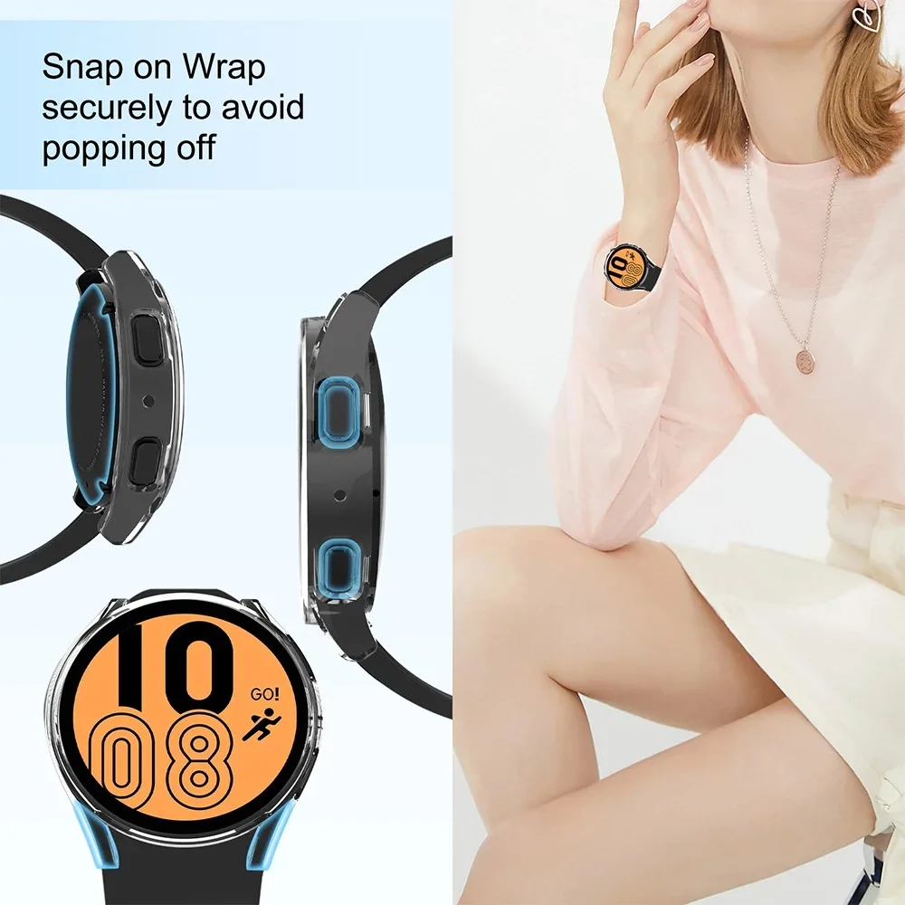 الزجاج المقسى غطاء ل سامسونج غالاكسي ساعة 5 حالة 40 مللي متر 44 مللي متر حامي الشاشة الوفير قذيفة جميع التغطية ل غالاكسي Watch4