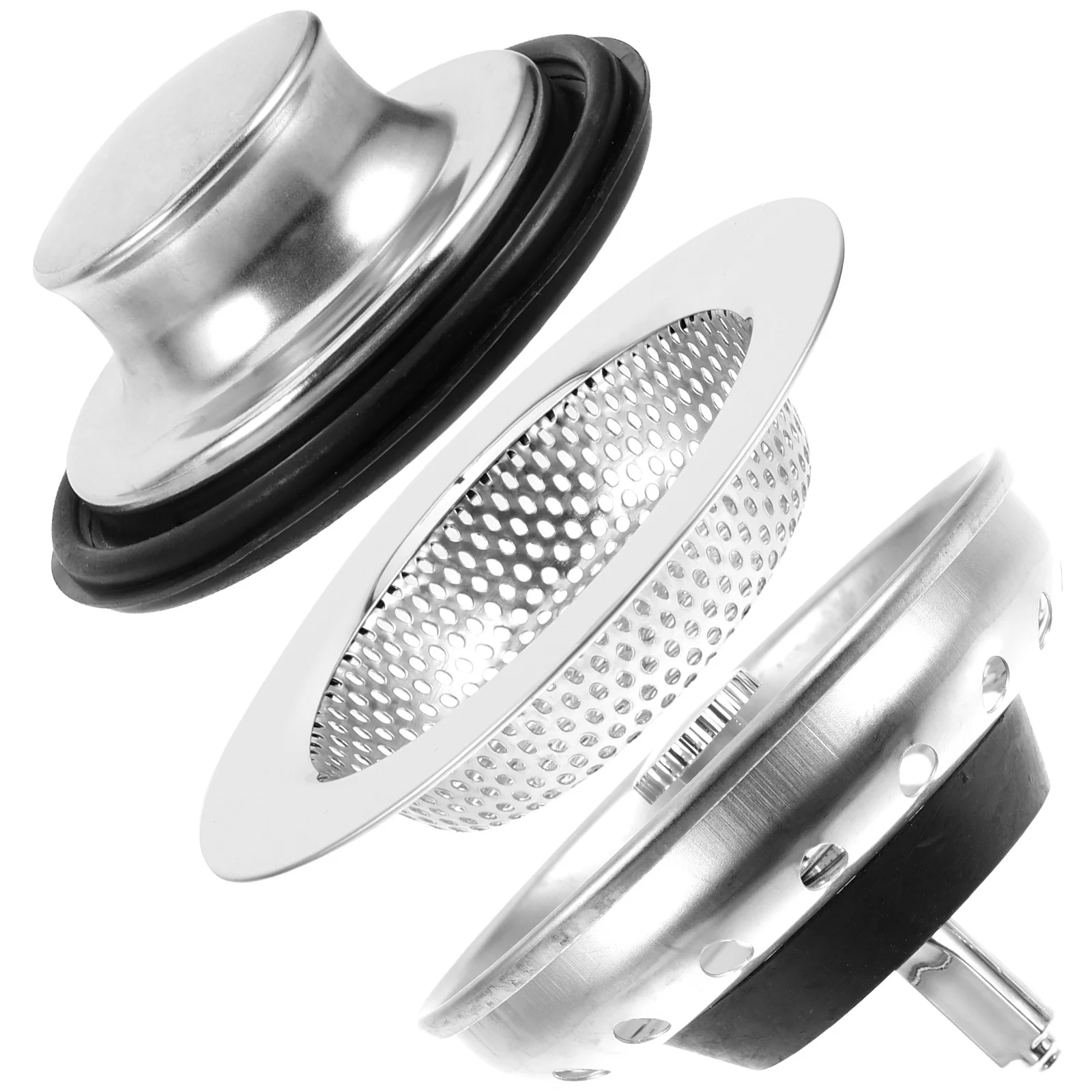 1 مجموعة مصفاة حوض المطبخ الفولاذ المقاوم للصدأ غرامة مرشح شبكي للأغذية كاشط الشعر الماسك أداة الصرف للحمام المطبخ