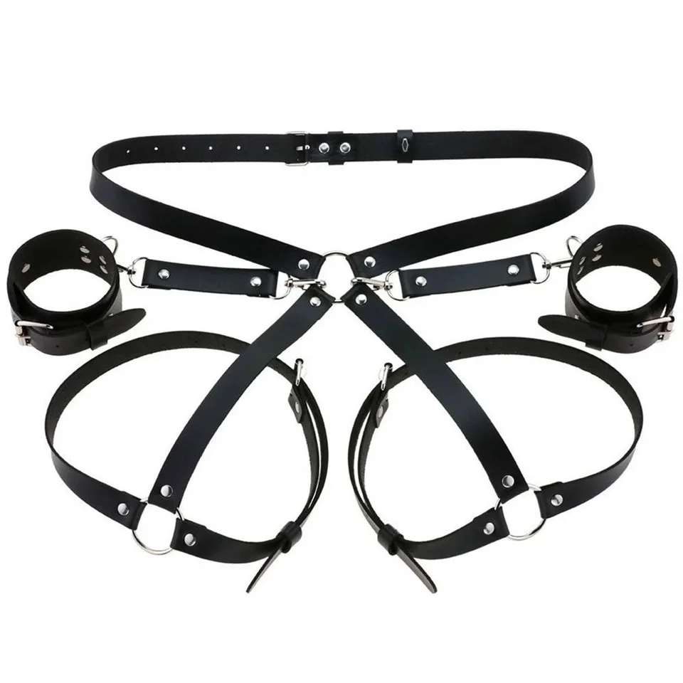 New SM Leather Binding And Binding Leg Set Couple Game Adult Sex Toys Sex Props BDSM Toys Self Bondage Acessorios Femininos Sexy