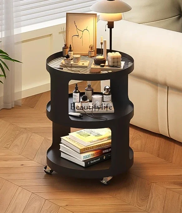 

ls 27Round sofa edge with wheels removable household bedroom creative balcony small table