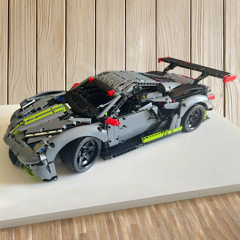 MOC Technical Corvette C8.R Champions Car Super Racing Model Building Blocks Speed Vehicle DIY Assembly Kids Toy Birthday Gifts