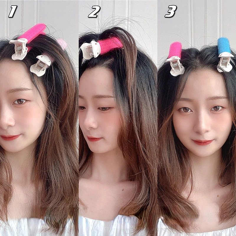 2Pcs Bangs Hair Root Fluffy Hair Clips Lazy Hair Top Styling Curling Barrel Portable Korean Hair Clips Hair Rollers