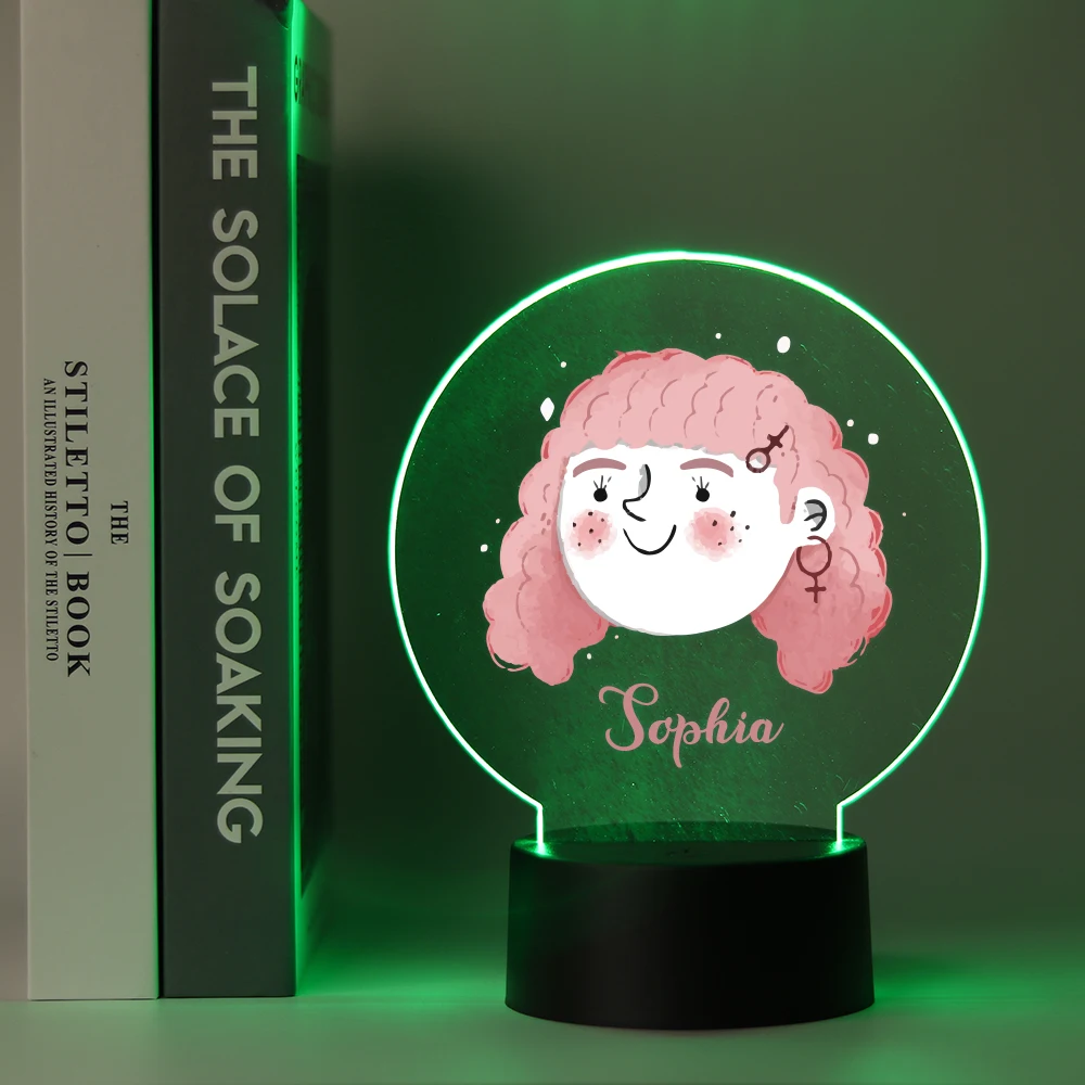 

Personalized Custom Girl Funny Rgb Night Lights Led Birthday Party Decor Children'S Lamp