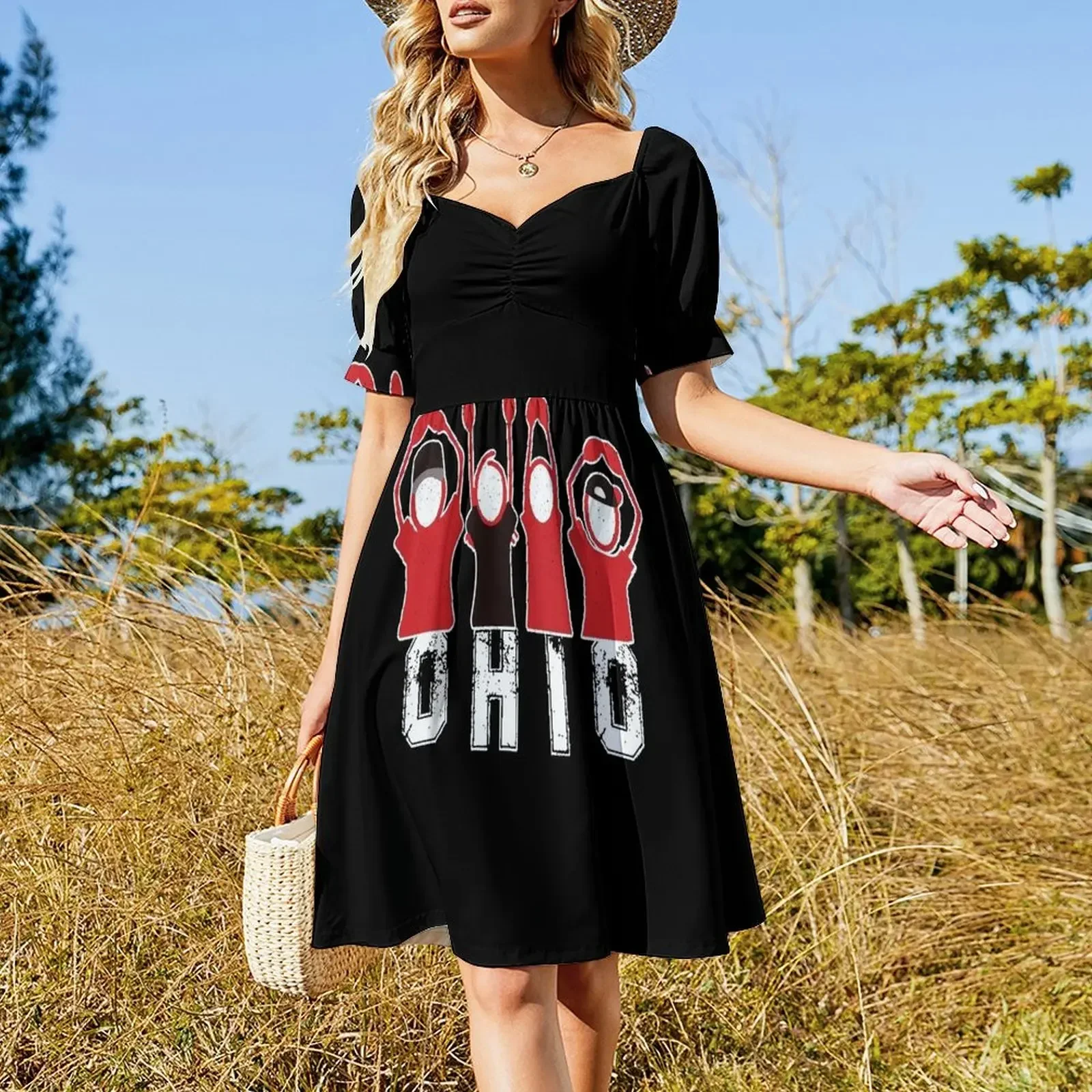 Proud To Be Ohioan Letters Ohio State Sports Football Fan Gift Sleeveless Dress Woman's evening dress long sleeve dress