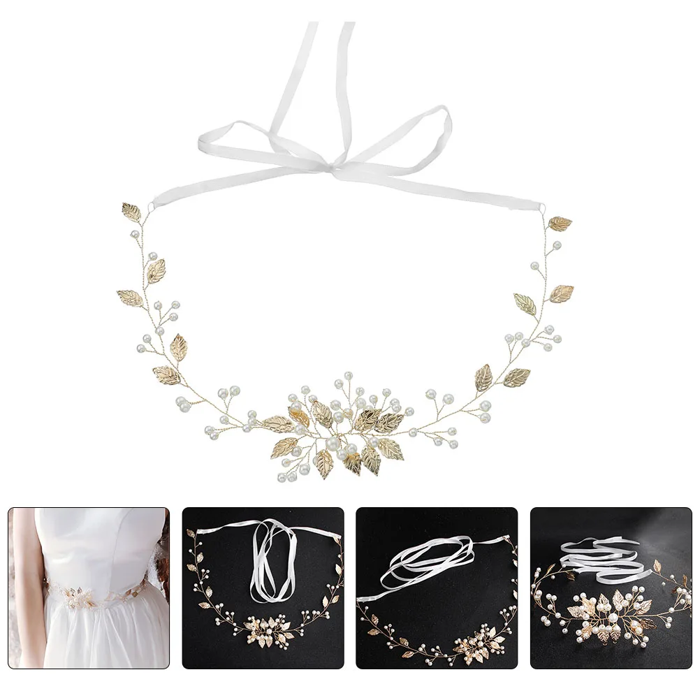 

Pearl Women Dresses Bridal Wedding Dress Belt Wedding Bridal Belt Copper Wire Ribbon Decorative H made Durable
