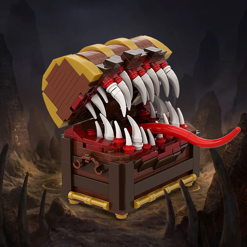 Gobricks-Juego de ideas MOC, figuras de caja de monstruo en el pecho, bloques de construcción, modelo de ladrillo fantasía diablo, juguete para regalo para niños