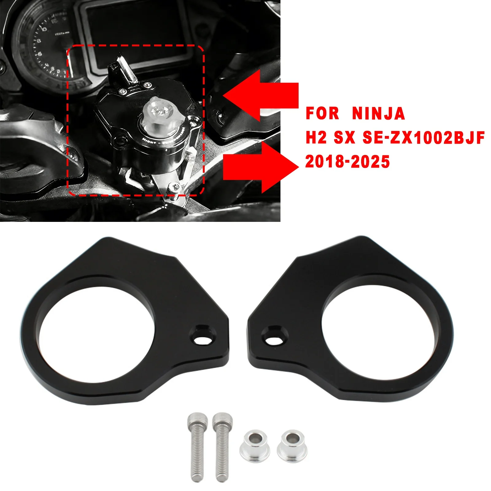 Motorcycle Handle Bar Riser Mount Clamp For Kawasaki Ninja H2 SX SE-ZX1002BJF 2018-2025