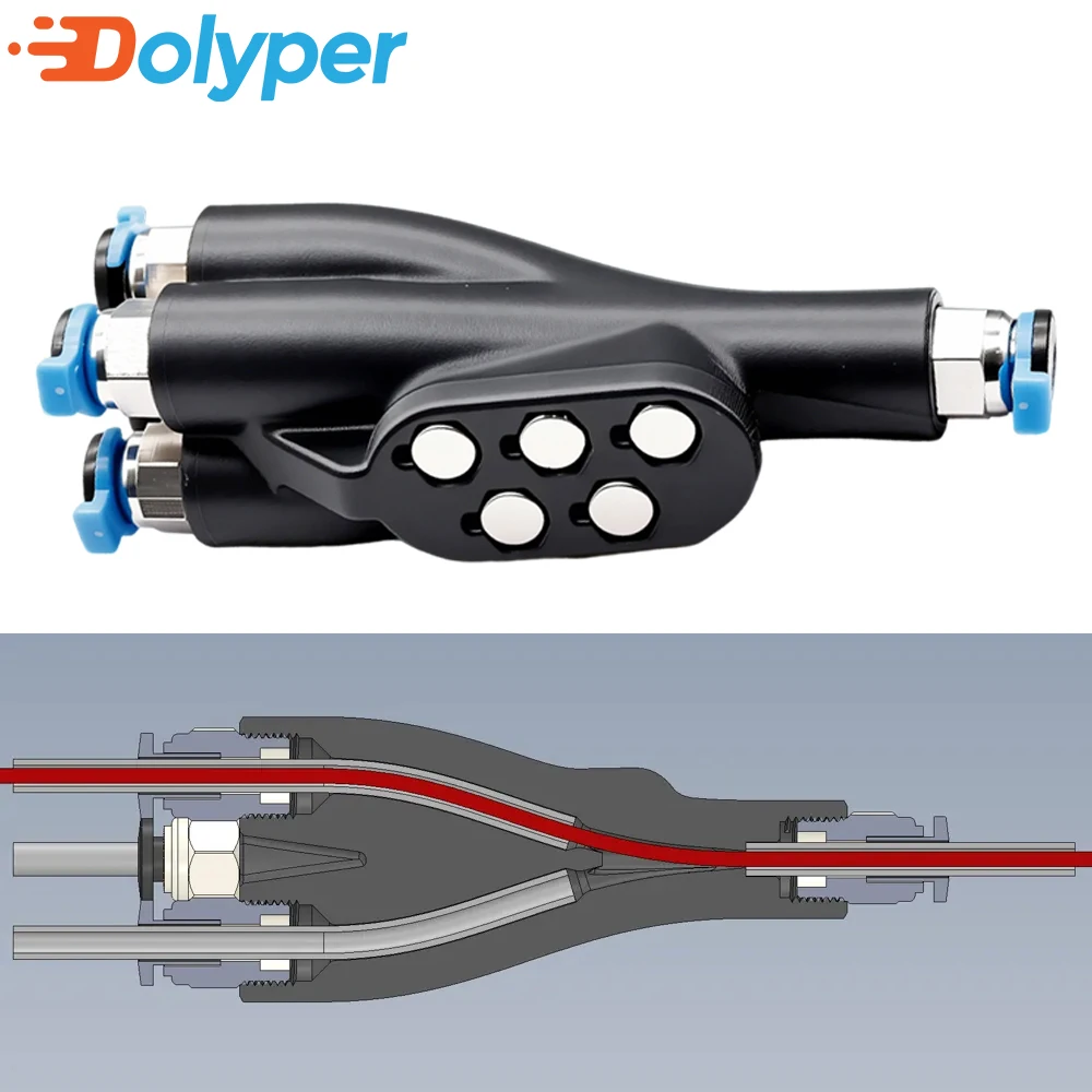 4-in-1-PTFE-Adapter für die X1/P1/P2/A1-Serie, 3D-Drucker, magnetische Basis, Filamentzufuhr, Teflonschlauch, 4-in-1-Anschluss für Bambu Lab AMS – Detail 6