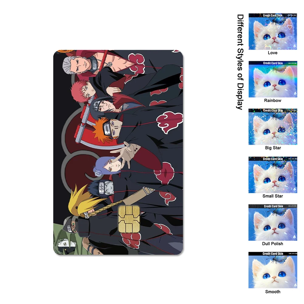 New Anime Naruto Credit Card Sticker Uchiha Sasuke Haruno Sakura PVC Matte Bank Debit Card Film Skin Cover Waterproof Gifts